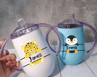 Personalized Sippy Cup, Stainless Steel Kids Cup, Baby Training Cup, baby shower gift cup,Toddler Birthday Gift, Gift for kid,Baby boy Gift