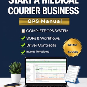 Medical Courier Operations Manual | SOP Templates, Route Management & Compliance Guide | Digital Download
