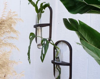 Jarrones de propagación geométrica: decoración de plantas modernas, estación de propagación de tubos de ensayo, jardinera de pared, decoración única para el hogar