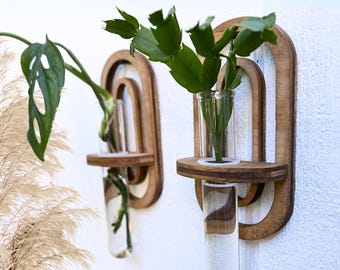Propagation Wall Vase - Geometric Bud Vase - Hydro Planter - Wall Planter - Geometric Planter - Propagation Station - Test Tube Propagation