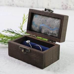 Wedding Ring Box -  Ring Box - Ring Bearer Box - Vintage Ring Box - Bride and Groom - Velvet Ring Box - Custom Ring Box