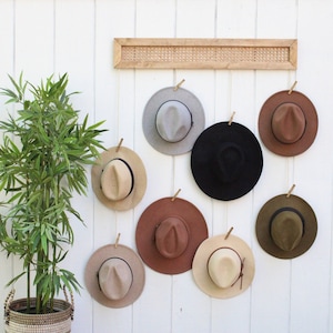 Rattan Hat Organizer - Boho Hat Rack - Hat Storage - Wall Hanging for Hats - Rattan Home Decor