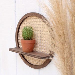 Rattan Shelf - Cane Wall shelf - Circle Shelf - Boho Rattan - Rattan Home Decor - Cane Home Decor