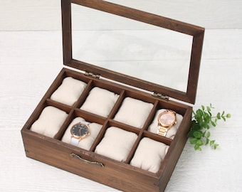 Watch Box - 8 Compartment - Watch Storage -Watch Organizer - Map - Compartment Watch Box - Gifts for Men - Gifts for Women