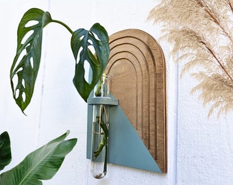 Arch Geometric Propagation Plant Vase - Boho Wall Vase & Test Tube Bud Display - Unique Décor for Modern Home
