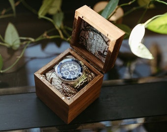 Acacia Watch Box - Single Compartment Watch Box - Solid Watch Storage -Watch Organizer - Watch Gift Box - Gifts for Men - Custom Watch Box