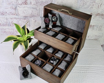 Watch Box - 20 Compartment - 12 Compartment - Chest - Watch Collector  - Trunk - Watch Storage - Watch Organizer