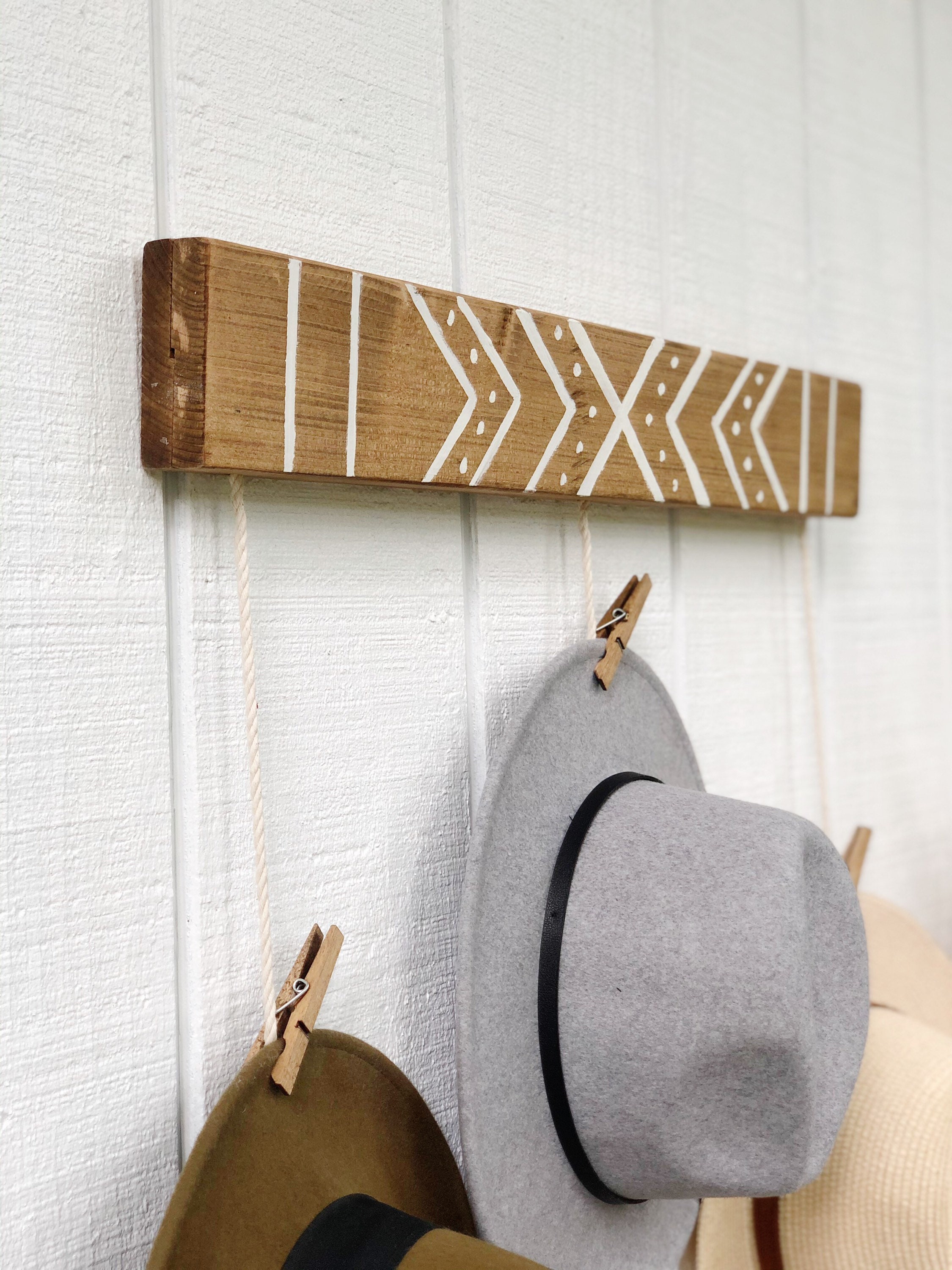 Hat Organizer Hat Wall Hanging Fedora Display Hat Rack Etsy