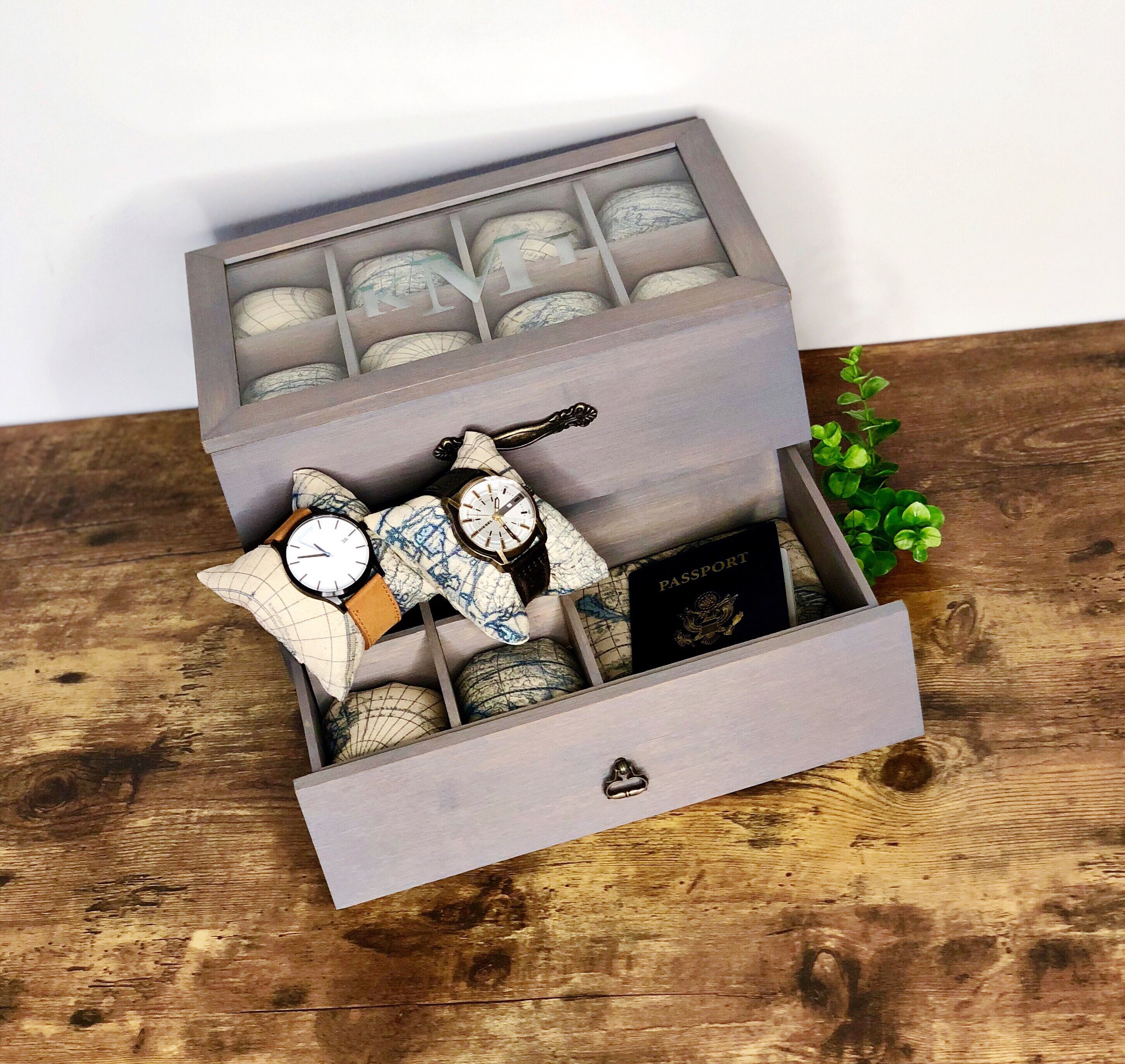 Watch Box Watchbox 16 Compartment Watch Box Drawer Watch Etsy
