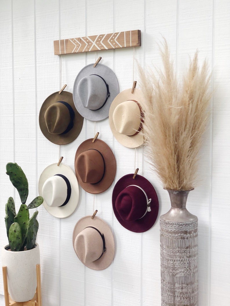 Hat Organizer Hat Wall Hanging Fedora Display Hat Rack Etsy Australia