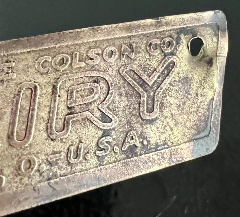 Antique Fairy Tricycle Solid Brass Tag, 3