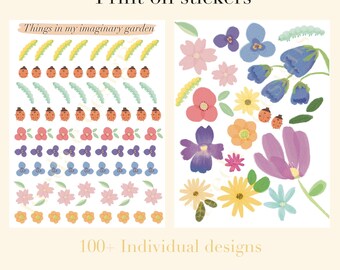 Print on sticker/transfer sticker (Things in my Imaginary garden set)