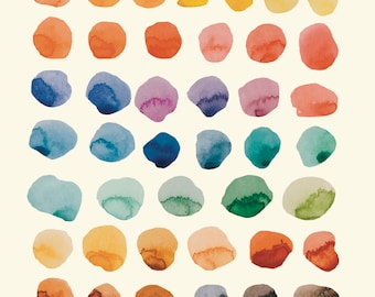 Watercolor marker stickers Transfer stickers print on