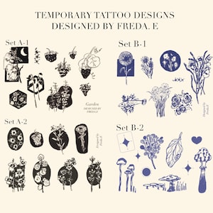Temporary tattoos garden and wildflowers