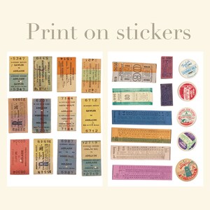 Vintage Ticket Sticker Druck auf Transfer Sticker