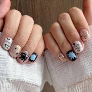 free shipping Natural Cute Press on Nails, Cat Gel Fake Nails, Handmade Nails, 3D Reusable Nails, Short Nails/Faux Acrylic Nails