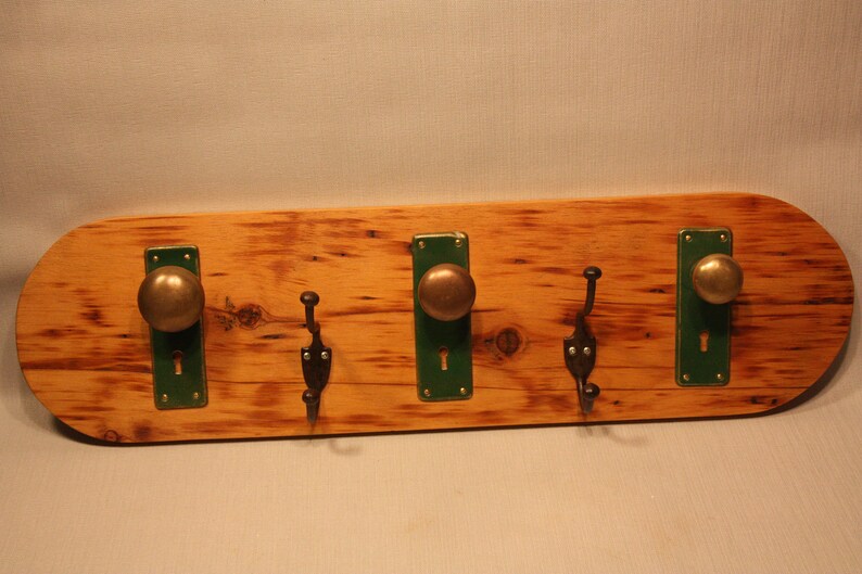 Coat Rack With Vintage Brass Door Knobs Etsy