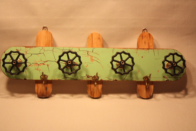 Coat Rack With Vintage Valve Handles Etsy