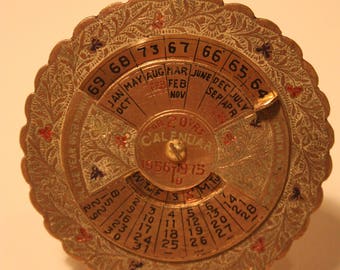 Vintage Brass 20 Year Calendar 1956 To 1975