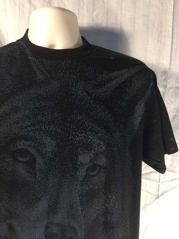 Vintage 80s // WOLF All-Over T-Shirt // Jerzees /… - image 6