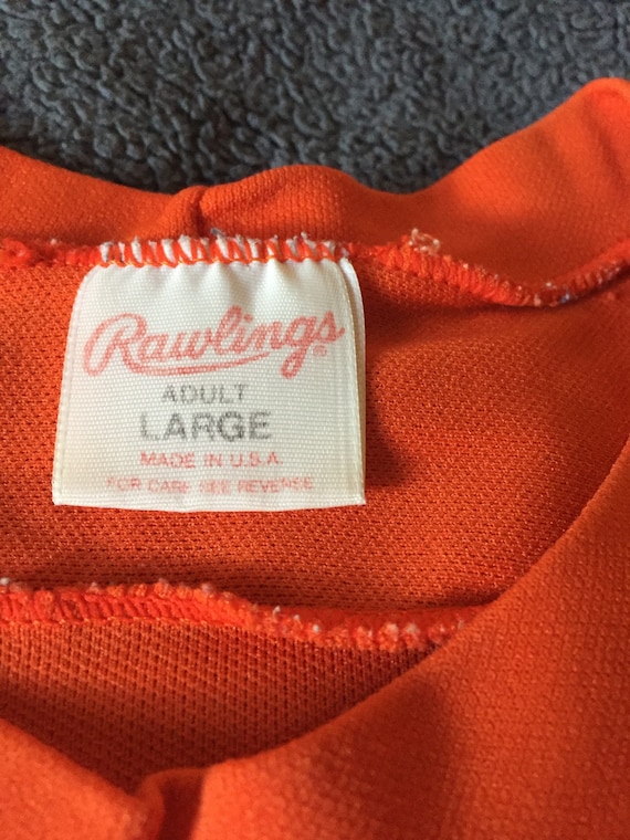 Vintage 70s 80s Orange Rawlings Large Jersey T-sh… - image 2