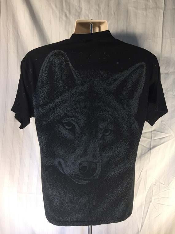Vintage 80s // WOLF All-Over T-Shirt // Jerzees /… - image 8