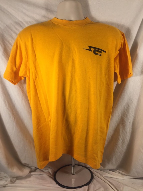 Vintage 80s Sportwear Yellow "Cub Club"  Single S… - image 1