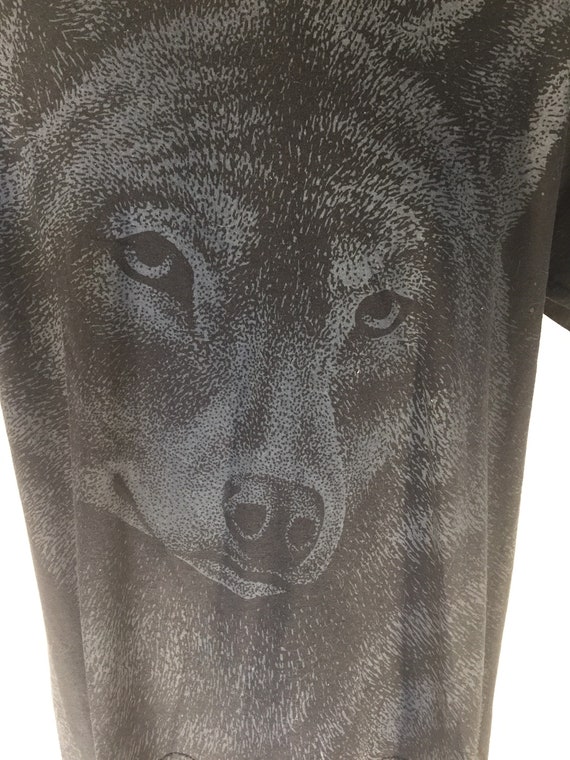 Vintage 80s // WOLF All-Over T-Shirt // Jerzees /… - image 7