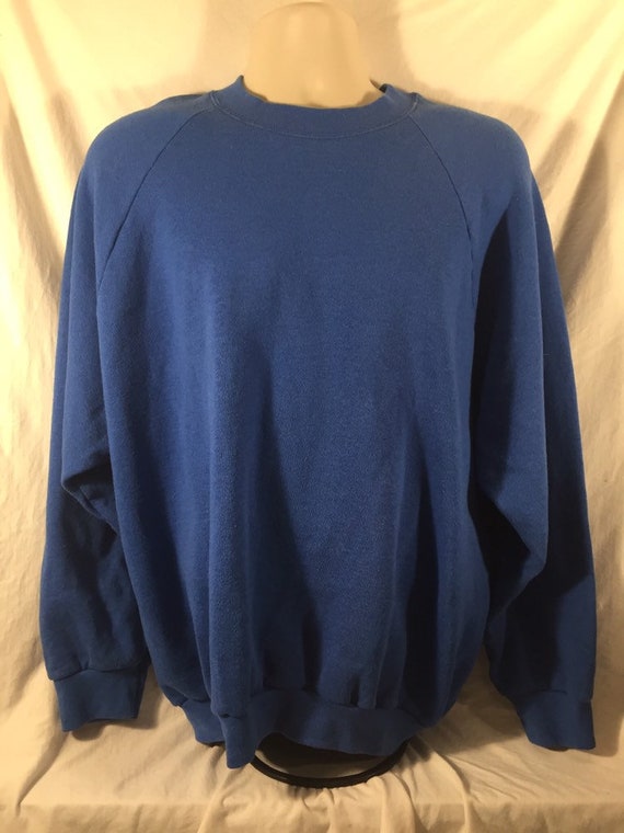 Vintage FRUIT OF THE LOOM BEST NAVY BLUE SINGLE STITCH BLANK SHIRT XXL MADE USA