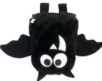 Black Bat Chalk Bag, Climbing Chalk Bag, Bag for Climber / Woreczek na magnezję Nietoperz Czarny