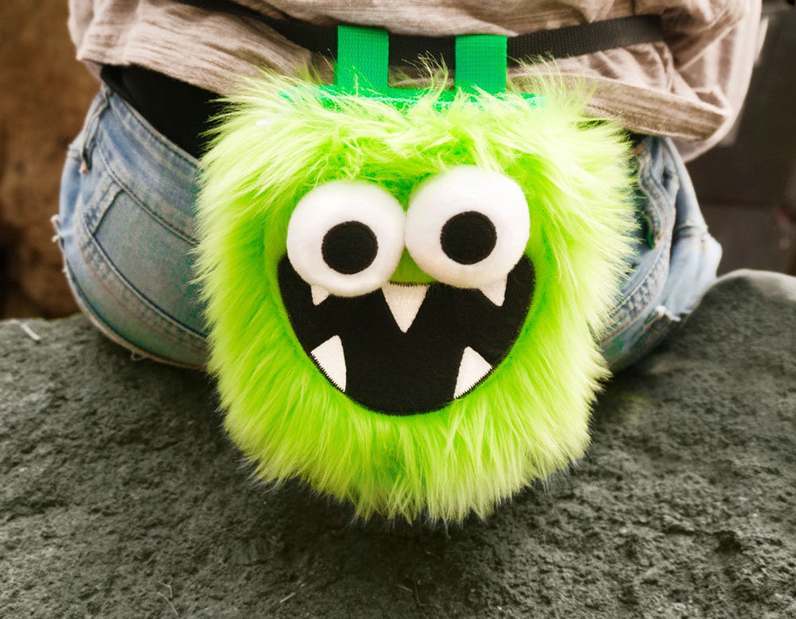Green Five Toothed Monster Chalk Bag Etsy