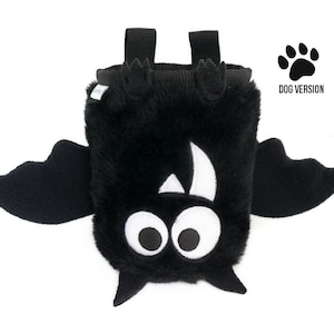Black Bat Dog Treats ポーチ、ドッグトレーニングバッグ / Saszetka na smakołyki dla psa Nietoperz Czarny