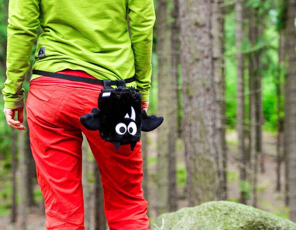 Black Bat Chalk Bag Climbing Chalk Bag Bag for Climber / Etsy