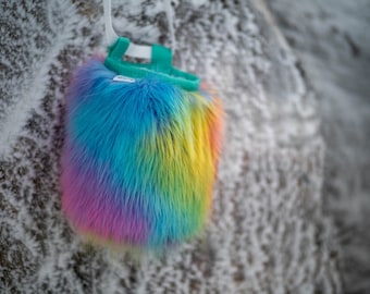 Rainbow Furry Chalk Bag, Climb with pride