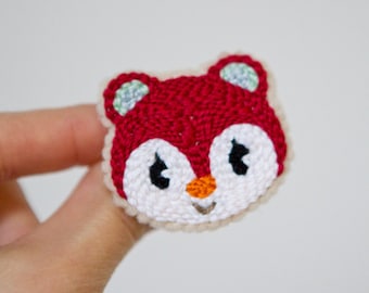 HECHO A MANO: Broche de aguja perforadora de Poppy, aldeana de Animal Crossing