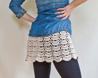 CROCHET PATTERN : Japanese Crochet Wrap Mini Skirt How-to Digital Download