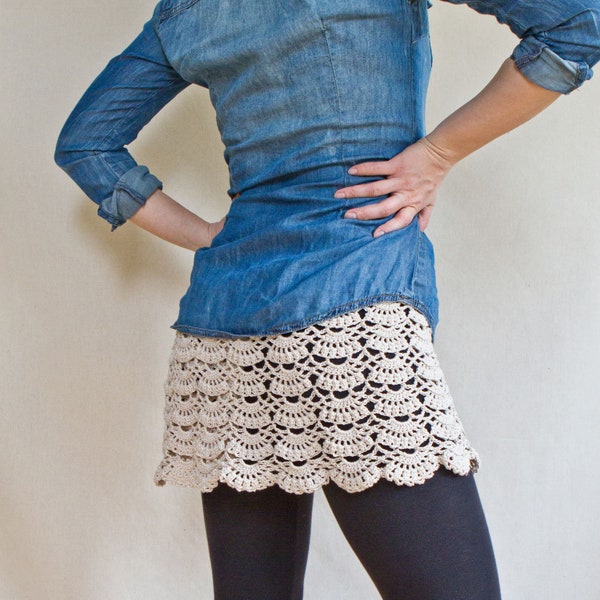 CROCHET PATTERN : Japanese Crochet Wrap Mini Skirt How-to Digital Download