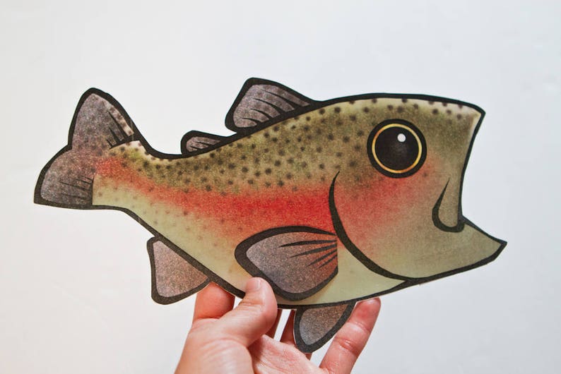 PRINTABLE : Rainbow Trout Gift Card Case image 1