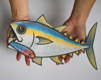 IMPRIMIBLE : Caja de tarjeta de regalo de atún aleta amarilla