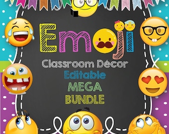 Emoji Classroom Decorations MEGA Bundle Editable 320 Pages - Etsy