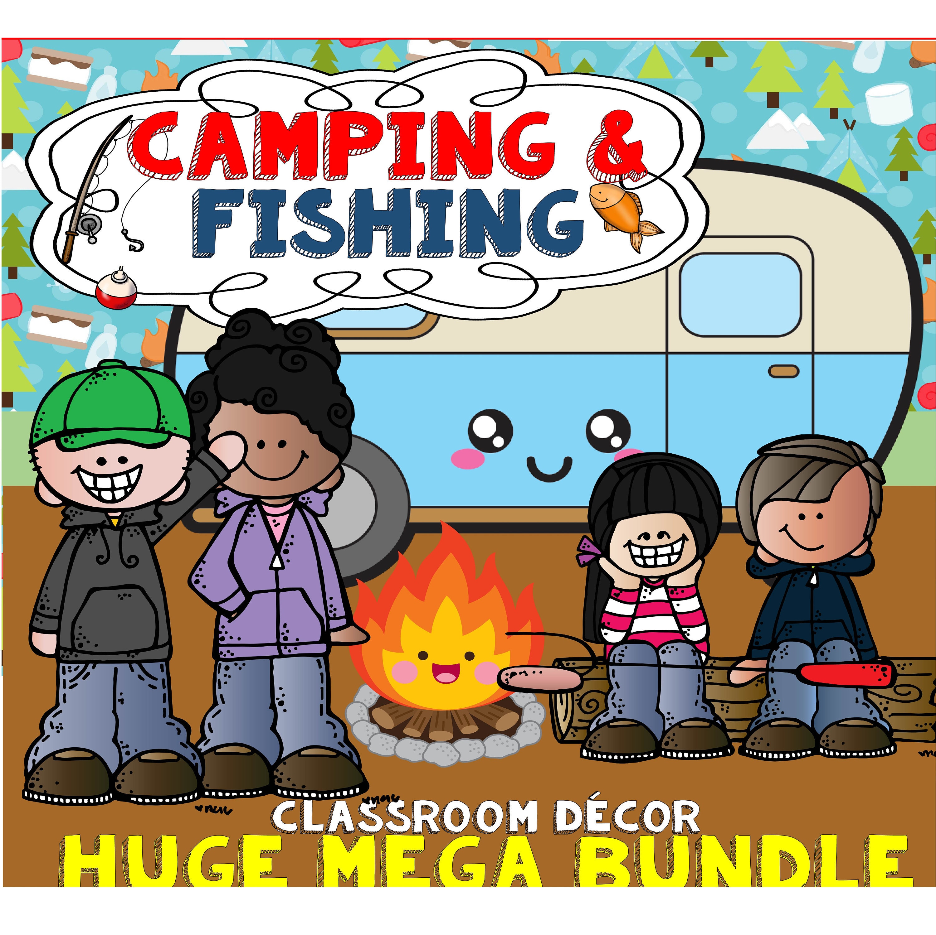 Classroom Derocartions-camping Theme-editable-over 340 Pages 