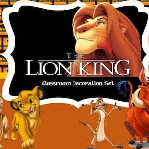 Editable Classroom Decor Bundle Elementary, Lion King Theme, Classroom Management Tools, banner, Digital Download