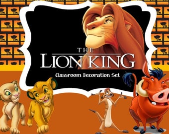 Editable Classroom Decor Bundle Elementary, Lion King Theme, Classroom Management Tools, banner, Digital Download
