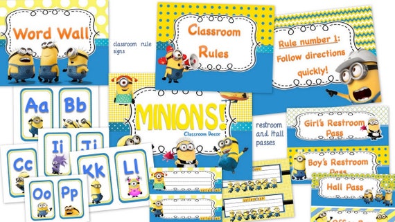 Minion Classroom Decorations Mega Bundle Editable Etsy