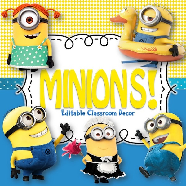 Minion Classroom Decorations MEGA Bundle-Editable!