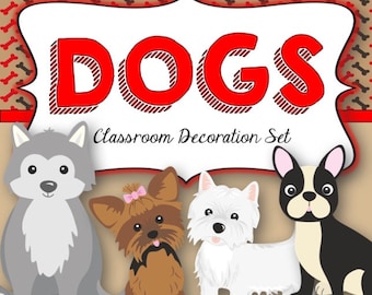 Dogs Classroom Decorations-Editable! 307 pages!