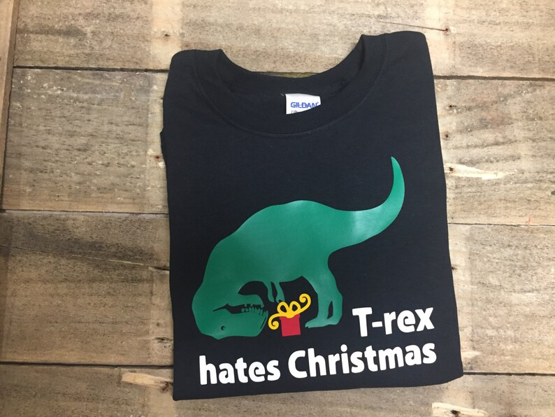 t rex hates christmas shirt