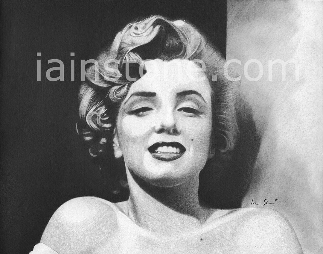 Marilyn Monroe Pencil Drawing Print Etsy marilyn-monroe-pencil-drawing-print-etsy