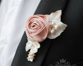 Blush Boutonniere Etsy