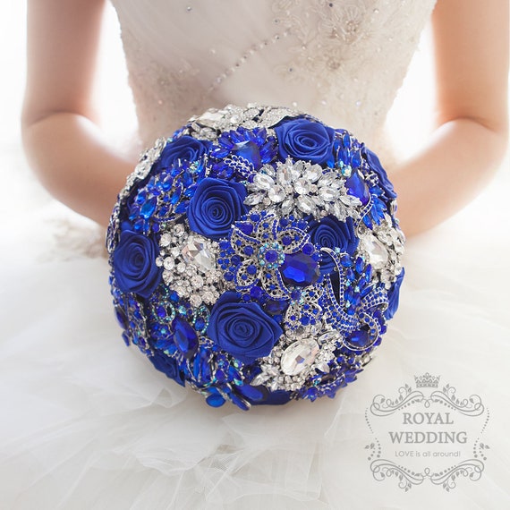 royal blue bridesmaid bouquets